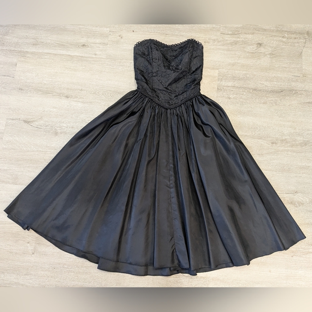 Vintage Bill Berman Strapless Black Dress